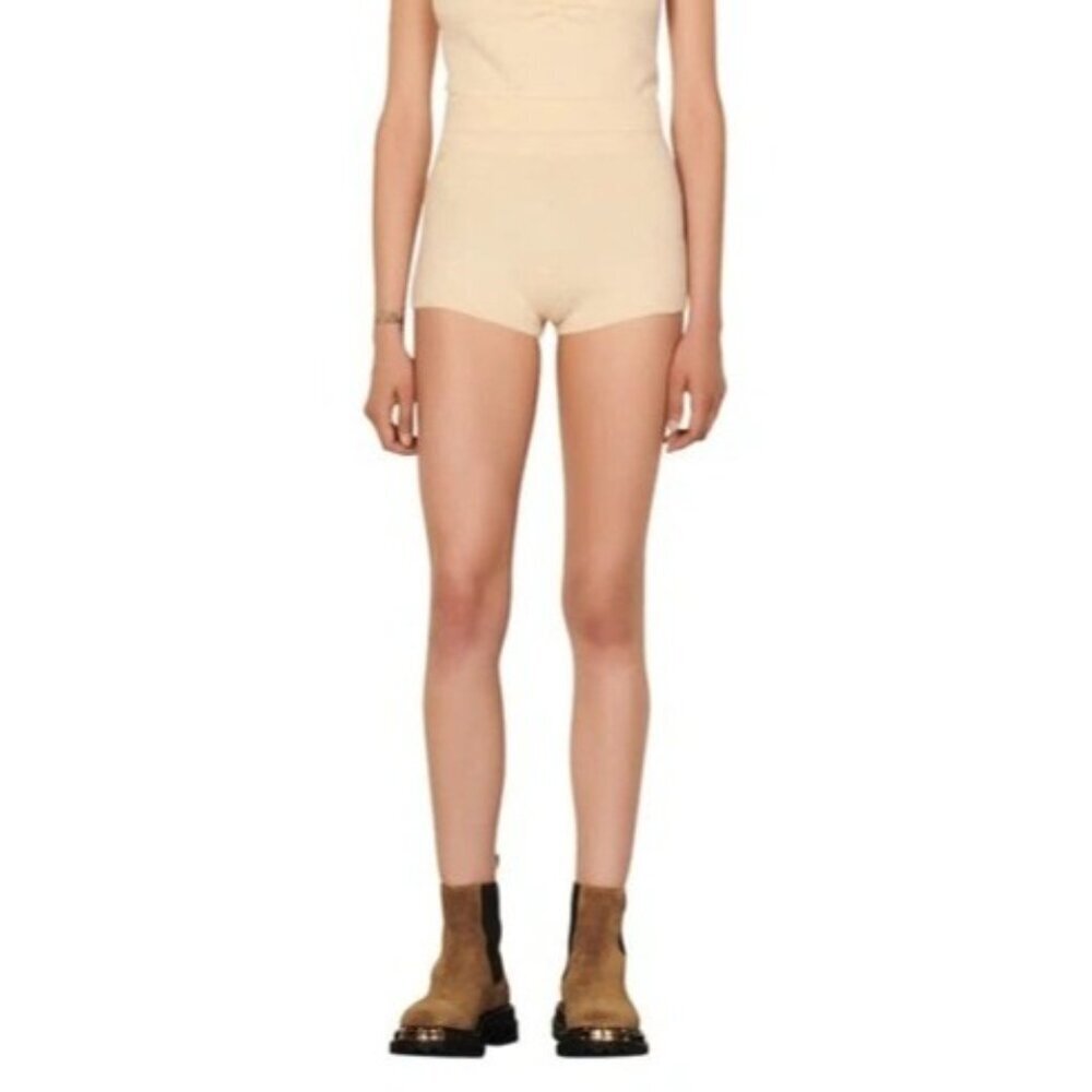 NWT Sandro Paris Izzie Shorts 38 FR US 6 Vanilla 100% Wool MSRP $145 - Picture 3 of 6
